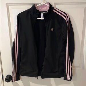 Adidas Black Jacket with Pink Accents